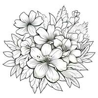 Simple And Clean Flower Coloring Pages Line Art Style photo