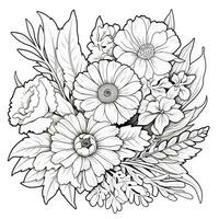 Simple And Clean Flower Coloring Pages Line Art Style photo