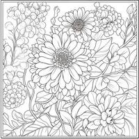 Simple And Clean Flower Coloring Pages Line Art Style photo