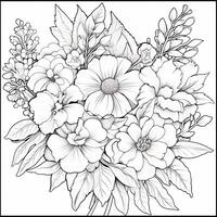 Simple And Clean Flower Coloring Pages Line Art Style photo