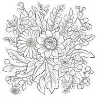Simple And Clean Flower Coloring Pages Line Art Style photo