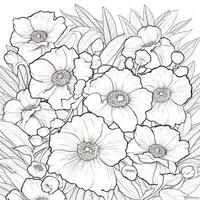 Simple And Clean Flower Coloring Pages Line Art Style photo