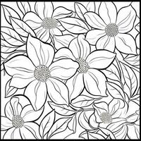 Simple And Clean Flower Coloring Pages Line Art Style photo