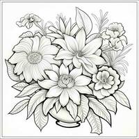 Simple And Clean Flower Coloring Pages Line Art Style photo