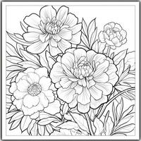 Simple And Clean Flower Coloring Pages Line Art Style photo