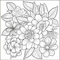 Simple And Clean Flower Coloring Pages Line Art Style photo