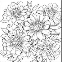 Simple And Clean Flower Coloring Pages Line Art Style photo