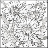 Simple And Clean Flower Coloring Pages Line Art Style photo