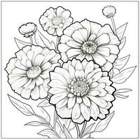 Simple And Clean Flower Coloring Pages Line Art Style photo