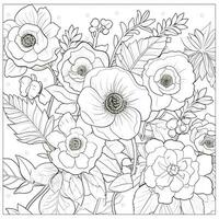 Simple And Clean Flower Coloring Pages Line Art Style photo