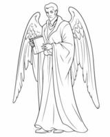 angel coloring pages vector