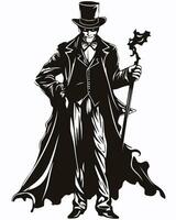 gothic man with cane vector