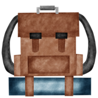 marron randonnée sac png