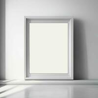 Minimalistic Big empty wall frame mockup for living room interior decor, Blank frame mockup for product presentation, Empty picture wall frame mockup, product presentation wall frame photo