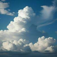 blanco cúmulo nubes en azul cielo, nube formación, cielo fondo, horizonte fondo, nube patrón, cielo escénico ver foto