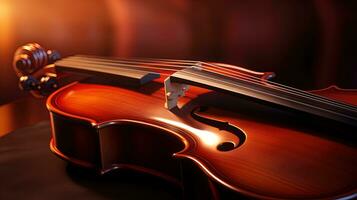 Musical instrument violin background, generated by AI photo