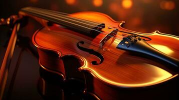 Musical instrument violin background, generated by AI photo