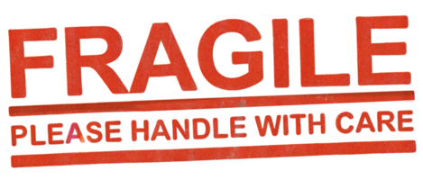 fragile maniglia con cura cartello trasparente png