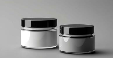 Cosmetic anti-aging cream jar set, advertisement for your product - AI generated image photo