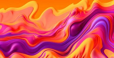 Panoramic rainbow background, colorful waves, curved lines - AI generated image photo