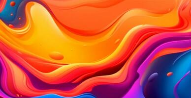 Panoramic rainbow background, colorful waves, curved lines - AI generated image photo