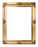 Blank old antique gold picture frame. Generative AI png