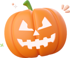 Pumpkin Jack o lantern, Halloween theme elements 3d illustration png