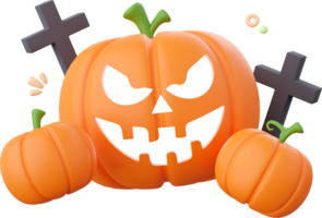 citrouille jack o lanterne, Halloween thème éléments 3d illustration png