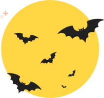 Full moon with bat, Halloween theme elements 3d illustration png