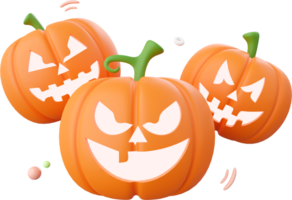 Pumpkin Jack o lantern, Halloween theme elements 3d illustration png