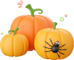 Pumpkin Jack o lantern, Halloween theme elements 3d illustration png