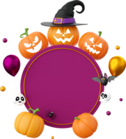 Banner Halloween theme elements 3d illustration png