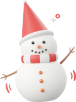 White cute snowman, Christmas theme elements 3d illustration png