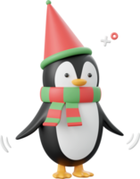 schattig pinguïn, Kerstmis thema elementen 3d illustratie png