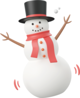 White cute snowman, Christmas theme elements 3d illustration png