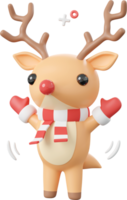 süß Weihnachten Rentier, Weihnachten Thema Elemente 3d Illustration png