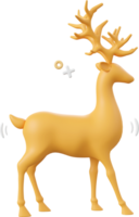 Christmas reindeer, Christmas theme elements 3d illustration png