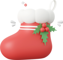 Natale calzino, Natale tema elementi 3d illustrazione png