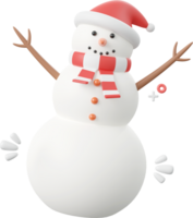 blanco linda muñeco de nieve, Navidad tema elementos 3d ilustración png