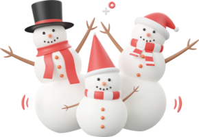 wit schattig sneeuwman, Kerstmis thema elementen 3d illustratie png