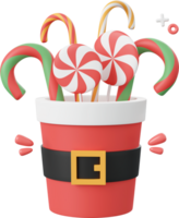 Noël décorations Père Noël tasse, Noël thème éléments 3d illustration png