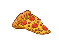 Pizza isolé Couleur main tiré plat vecteur illustration icône png