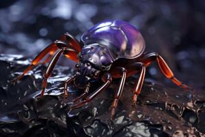 Close up of an ugly black tick. photo