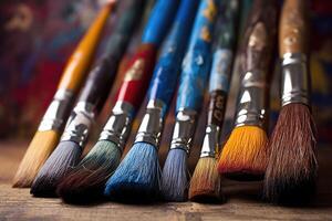 Five Well-used Craft Paint Brushes On A White Background Stock Photo,  Picture and Royalty Free Image. Image 9480940.