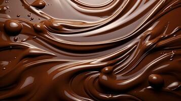 chocolate melted texture background. generative AI photo