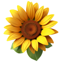 AI Generated 3D Sunflower png