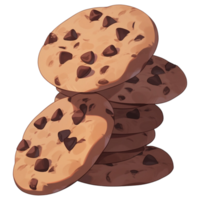 AI Generated Choco Chip Cookie png