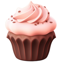 AI Generated Chocolate Cupcake png