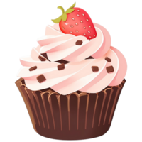 AI Generated Chocolate Cupcake png