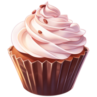 AI Generated Chocolate Cupcake png